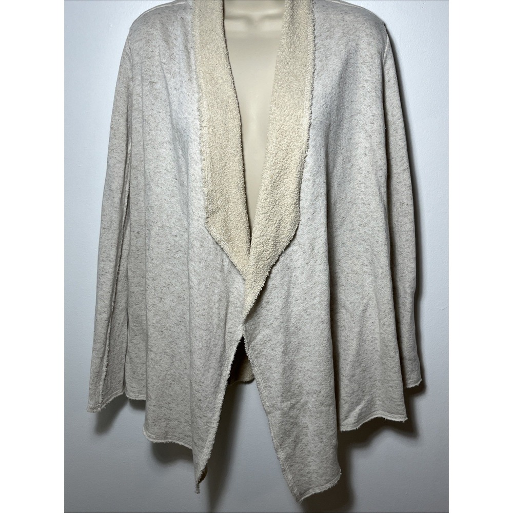 Karen Kane Womens Oatmeal Beige Open Front Cardigan Shawl‎ Collar IL99521 Size M